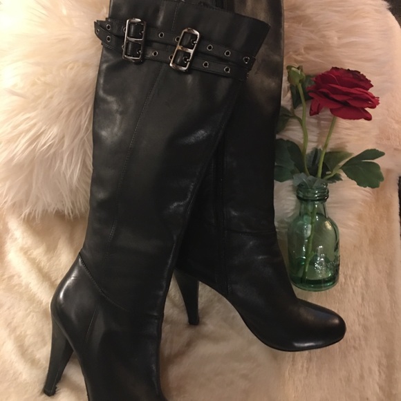 ARTUROCHIANG - Blk/tall leather boots, Sz 9 - Picture 4 of 9